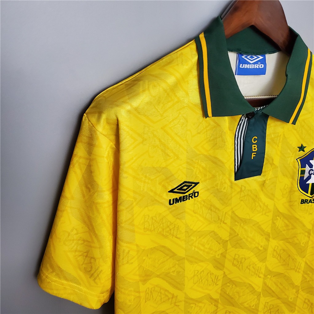 Áo Bóng Đá Đội Tuyển Brazil 91-93 Phong Cách Retro