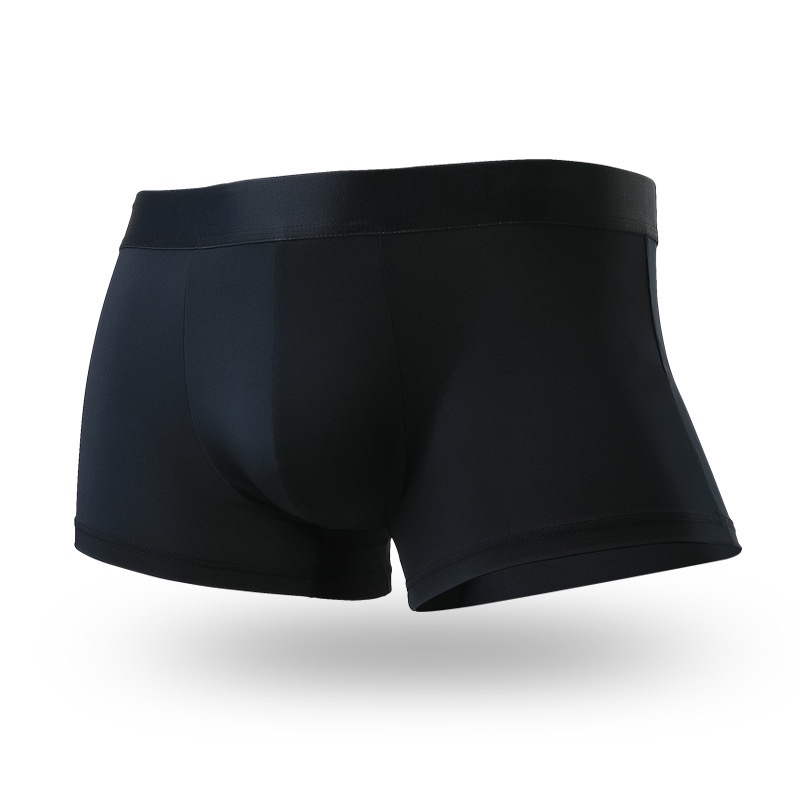 Quần Lót Boxer Hai Lớp Bằng Lụa Lạnh Màu Trơn Thoáng Khí Thoải Mái Thời Trang Mùa Hè Cho Nam 264