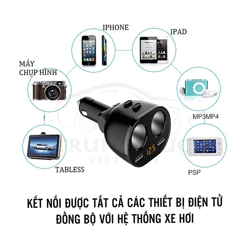 Tẩu sạc Ô tô xe hơi TRUNGDUCVN QC 3.0 HYUNDAI, tẩu chia sạc nhanh dùng cho tất cả các loại xe