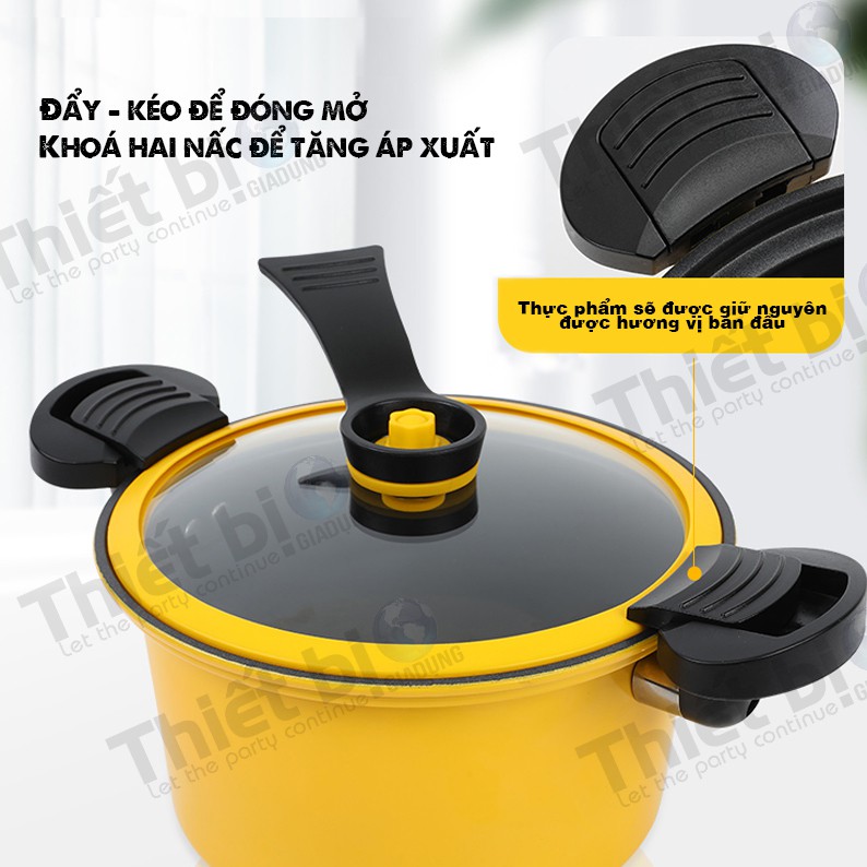 Nồi áp suất, Nồi hầm cháo, Kho cá đa năng mini totipotent pot 3.5L dùng cho mọi loại bếp từ, bếp gas, bếp hồng ngoại