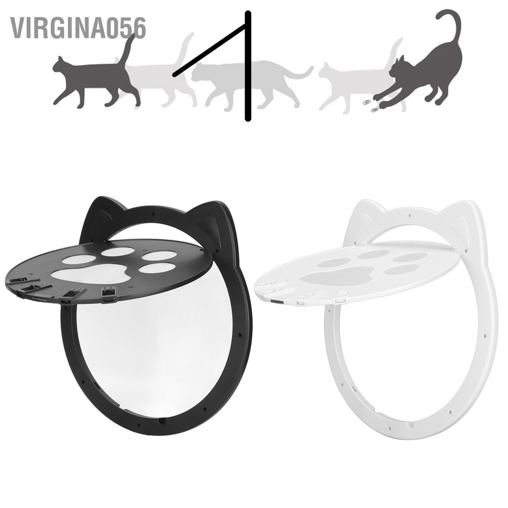 Virgina056 Cửa ra vào có kiểm soát bằng nhựa dành cho mèo 4 chế độ ngăn ngừa va chạm trong nhà từ tính vật nuôi