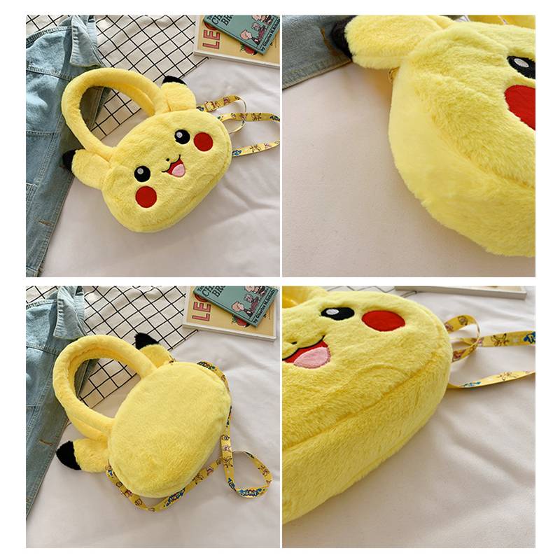 SANRIO Túi đeo chéo hình Pikachu Disney LinaBell nhồi bông dễ thương cho nữ
