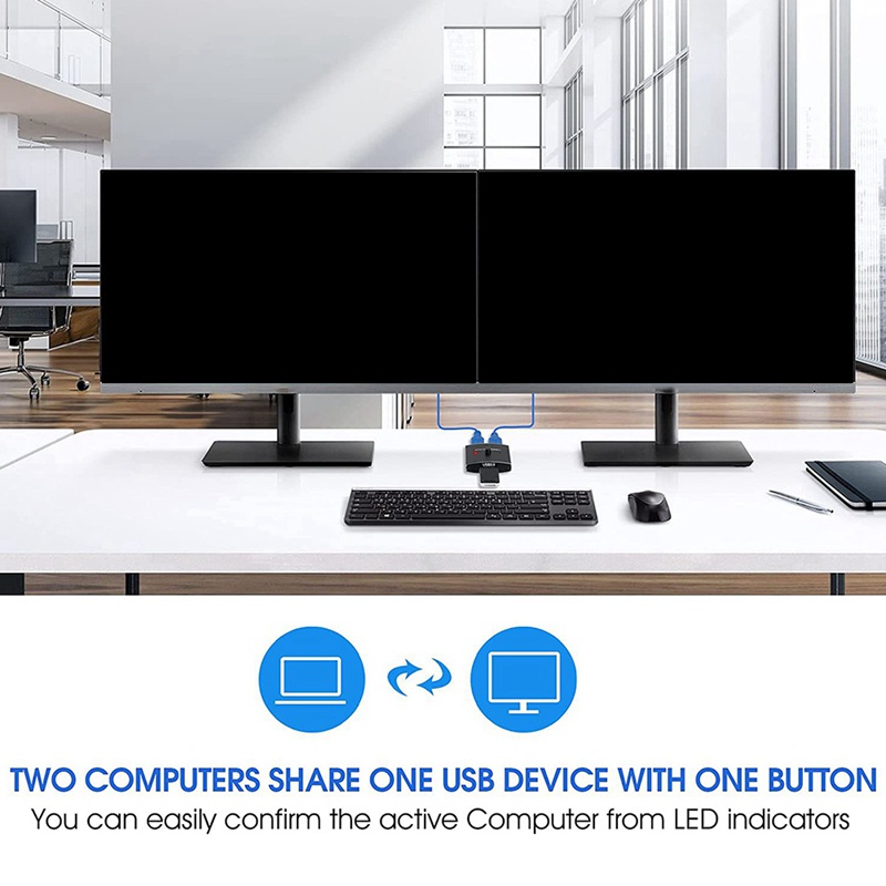 Công Tắc Chuyển Đổi USB 3.0 KVM 5Gbps 2 Trong 1 USB 3.0 Hai Chiều Cho Máy in / Bàn Phím / Chuột