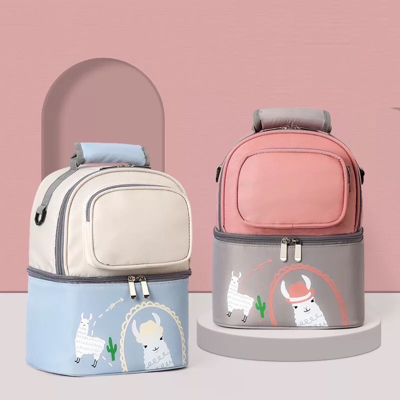 [Haobaby shop] Balo giữ nhiệt giữ lạnh Vcool mẫu mới/ Balo bỉm sữa chống thấm nước hình Llama cho mẹ và bé