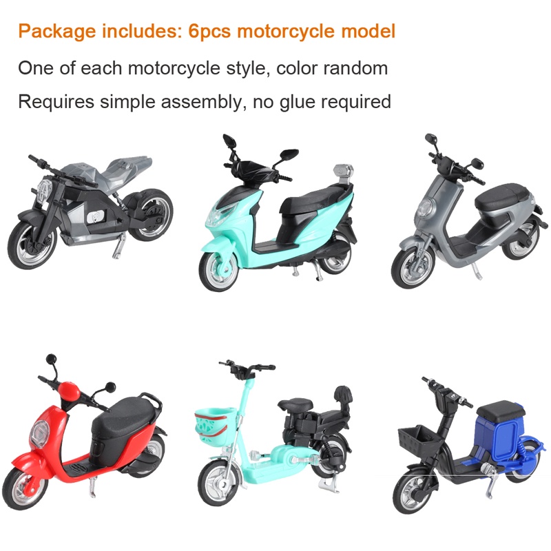 Set 6 Mô Hình Xe Mô Tô 4D Tỉ Lệ 1/24