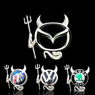 Bộ tem kim loại ác quỉ trang trí logo thương hiệu xe hơi cực chất