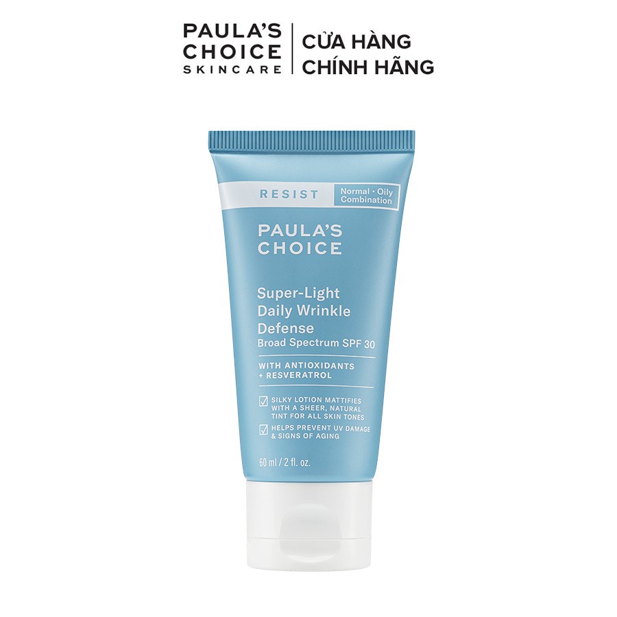 Kem chống nắng đa năng Paula’s Choice Super Light Daily Wrinkle Defense SPF30 60ml - Hẻm Cosmetic