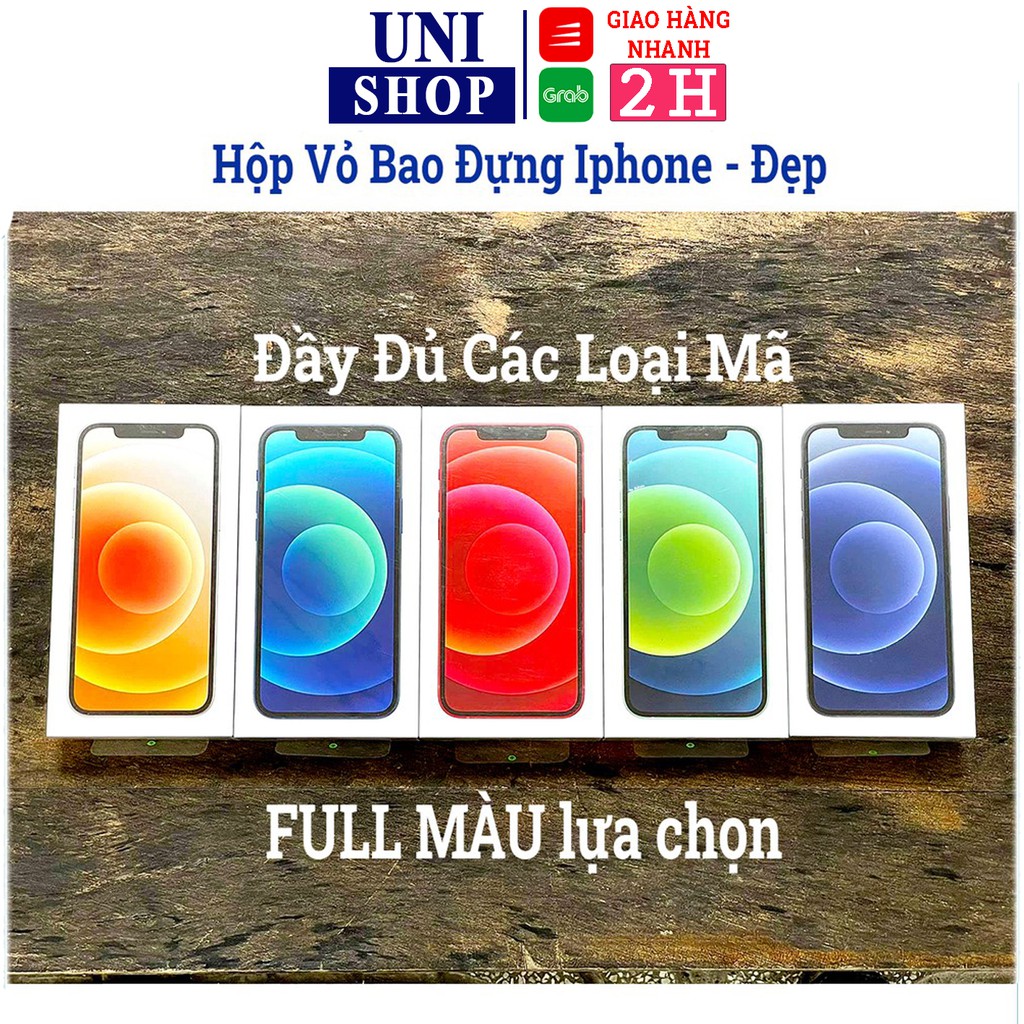 Hộp iphone, vỏ bao đựng iphone đầy đủ các đời mẫu từ 6/6s Plus tới 12 mini, 12 promax full màu - Uni Shop