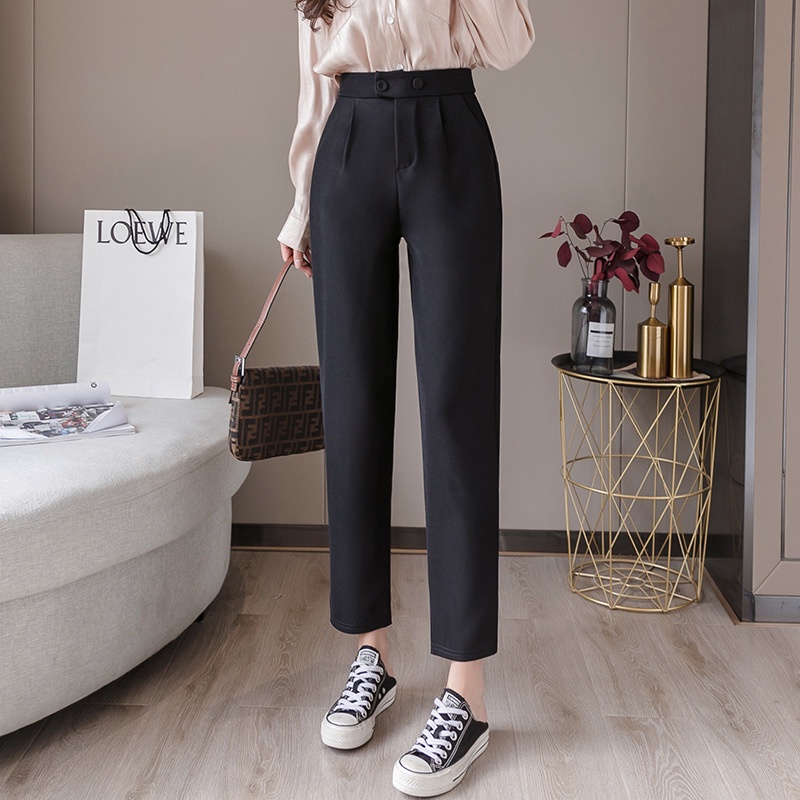 Quần tây nữ lưng cao công sở CHAT baggy đi học vải tuyết mưa Q068