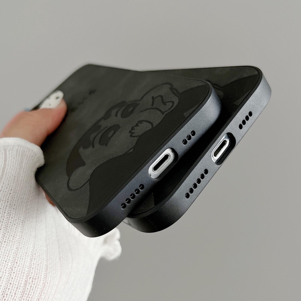 Ốp Điện Thoại Dẻo Viền Đen Họa Tiết Cậu Bé Bút Chì Cho iPhone 14ProMax 13 12Pro 11Promax 11 XS XR 8P