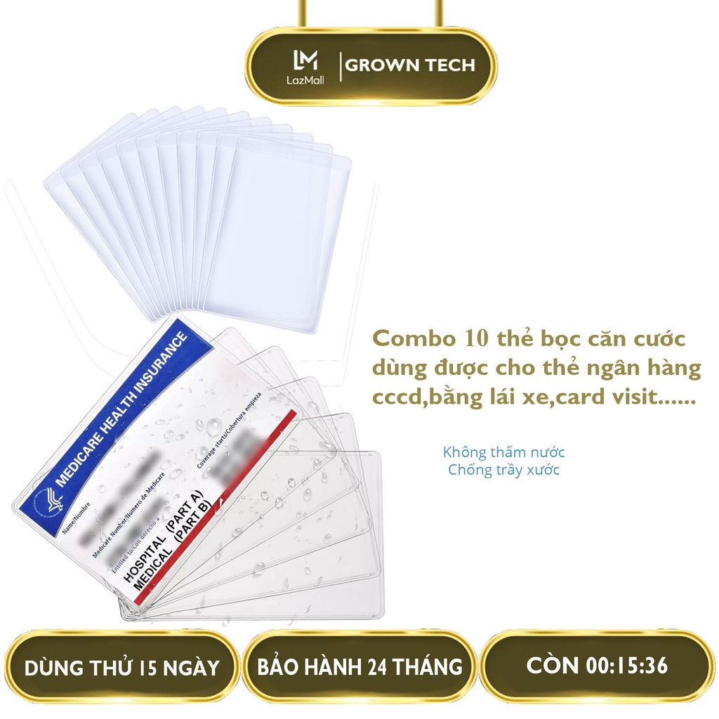 Combo 10 Túi đựng thẻ căn cước công dân, bằng lái xe, ATM, Card visit, CMND