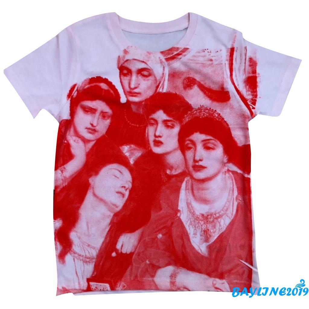 Áo Thun Nữ Tay Ngắn Cổ Tròn Có In Hình Thời Trang Phong Cách