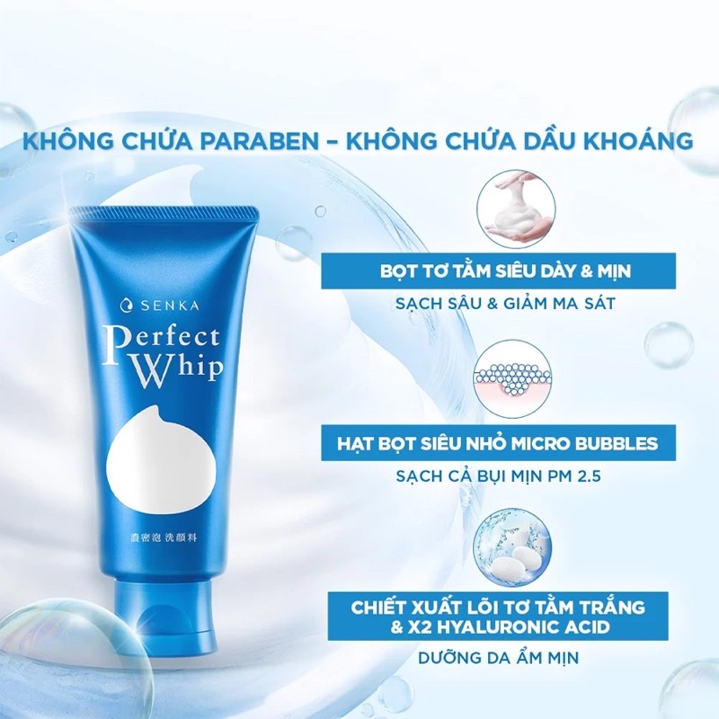 Sữa Rữa Mặt SENKA PERPECT WHIP Ngừa Mụn, Trắng Da, Chống Lão Hoá, Se Khít Lỗ Chân Lông 120Gr