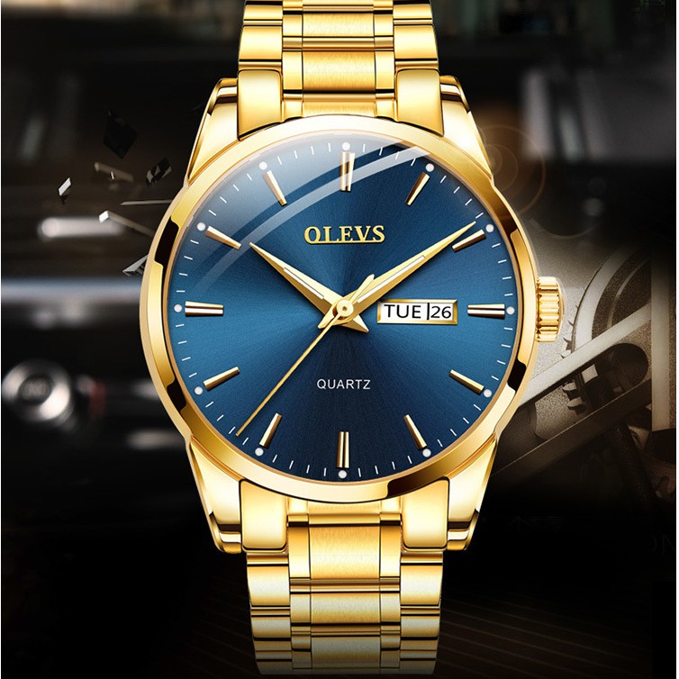 💖Tặng nước hoa💖  Đồng hồ nam OLEVS dây kim loại cao cấp đồng hồ đeo tay thời trang