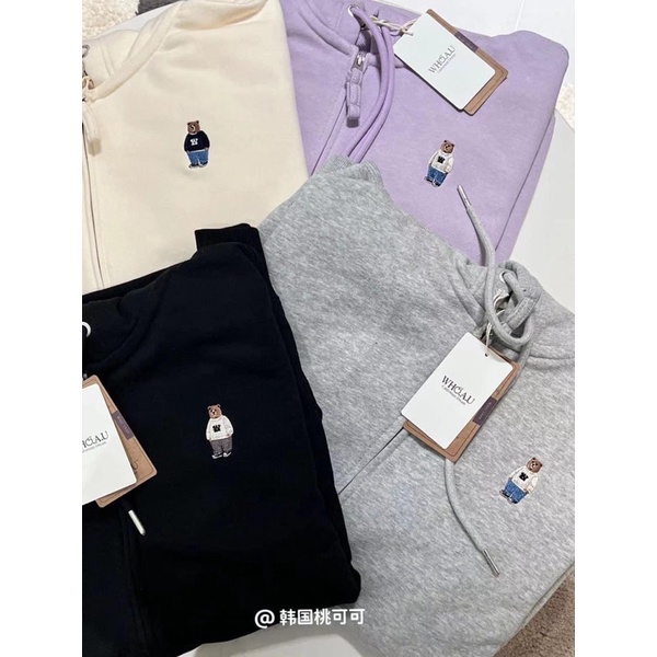 ÁO KHOÁC NỈ HODDIE 4 MÀU THÊU GẤU