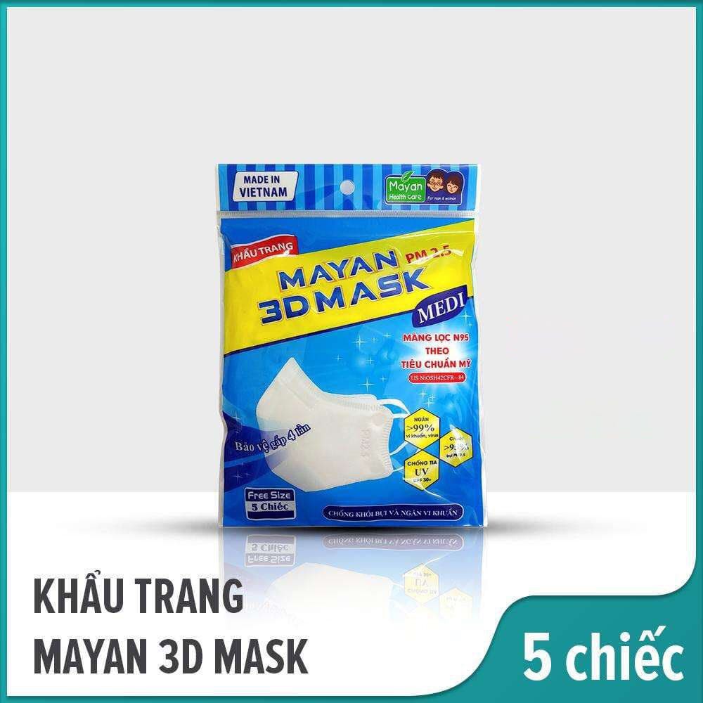 Khẩu trang kháng khuẩn PM2.5 Mayan 3D Mask - cói 5 cái thumbnail