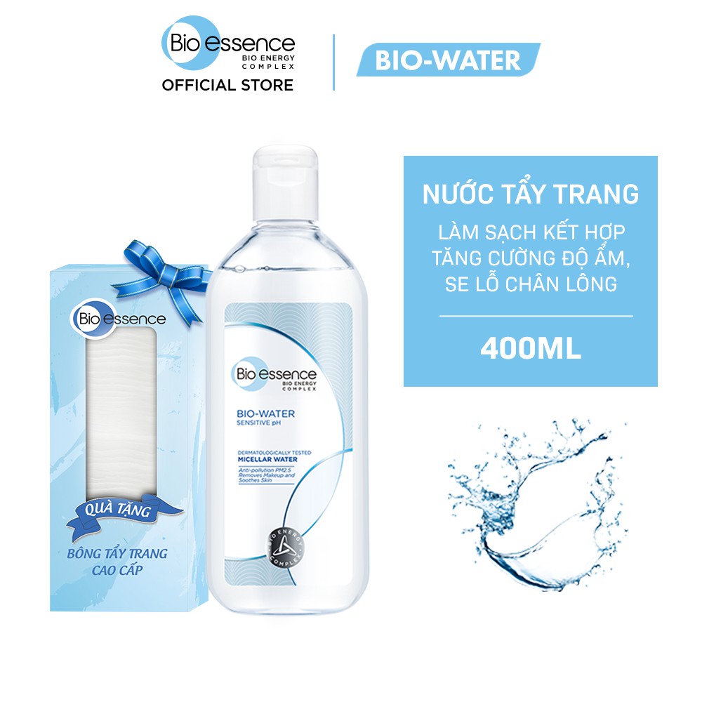 [Tặng Bông tẩy trang mềm mịn] Nước tẩy trang ẩm mượt mịn màng Bio-Water Bio-Essence Water Micellar Water 400ml