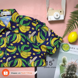 [Yeah1Shop]- Áo sơ mi trái cây chuối to (M, L, XL) (SMHH)