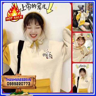 Áo hoodie - áo khoác nỉ vịt kem