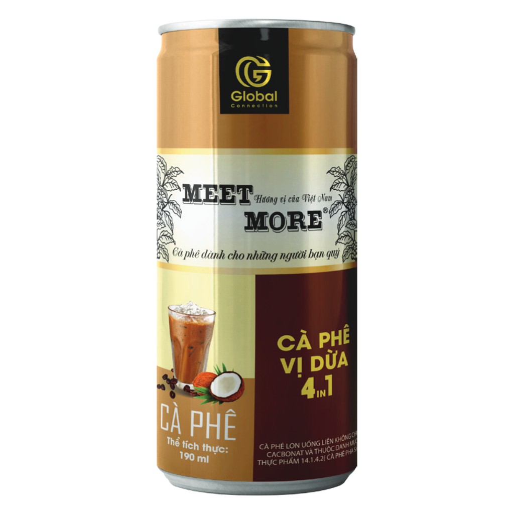 [SP Mới - Chính Hãng] Lon Cà Phê Trái Cây Vị Dừa Meet More - Dung Tích 190ml | BigBuy360 - bigbuy360.vn