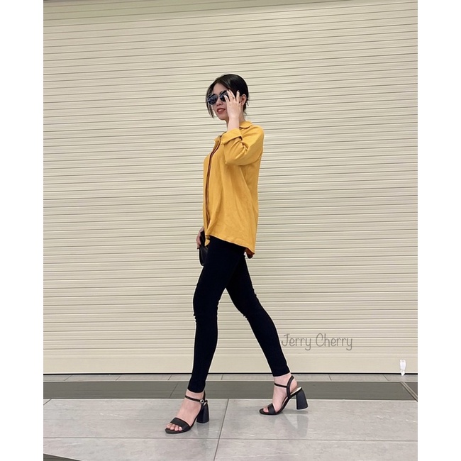 Sơmi tay raglan chất linen