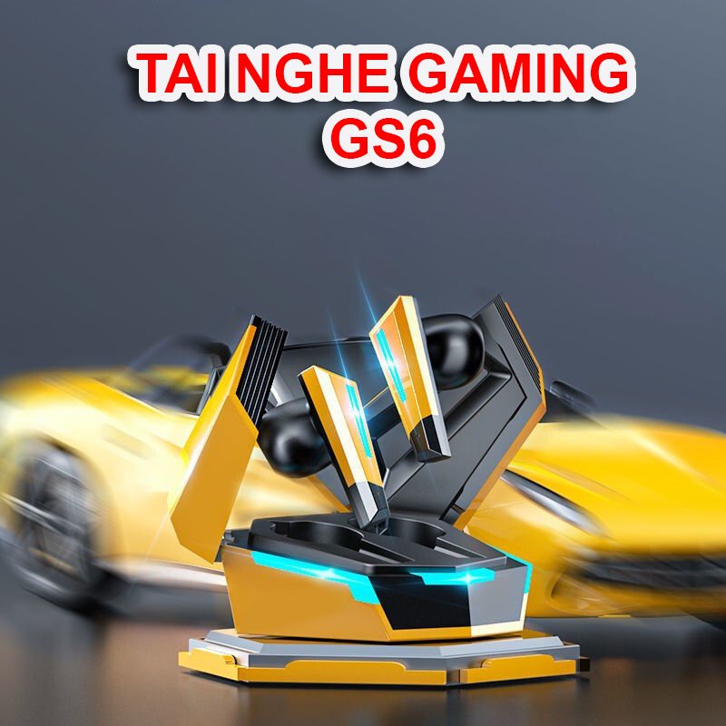 Tai Nghe Gaming Bluetooth GS6 Pro - Thiết Kế Cực Ngầu - Độ Trễ Cực Thấp - Có Mic - Âm Bass Hay - Chính Hãng HD DESIGN