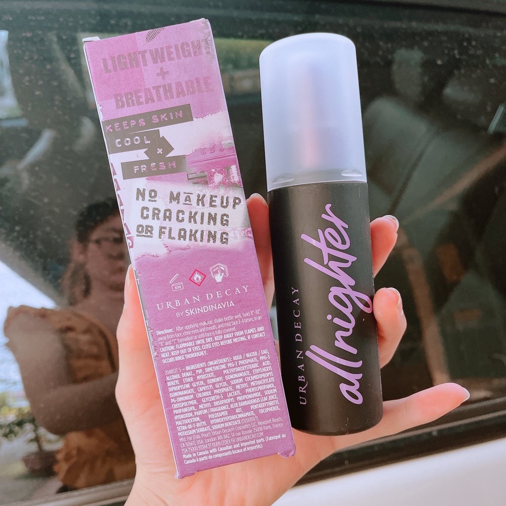 XỊT KHÓA MAKEUP URBAN DECAY ALLNIGHTER MAKEUP SETTING SPRAY, KHÓA NỀN TÍM [ CHÍNH HÃNG]