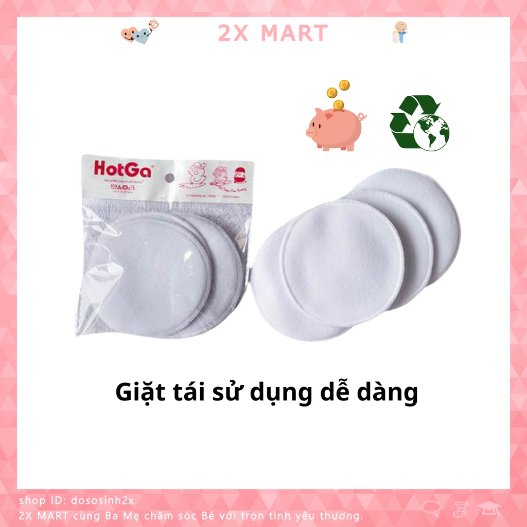 Miếng lót thấm sữa vải tấm đệm thấm sữa bằng vải Hotga Set 4 (giặt đc và tái sử dụng)