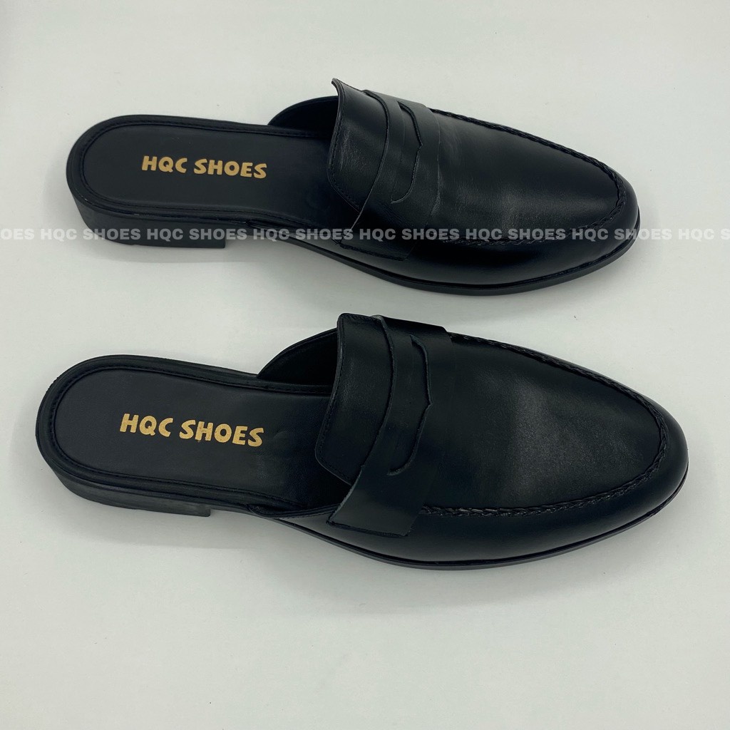 Giày sục nam da bò đế cao su đúc phong cách trẻ trung lịch lãm HQ0105