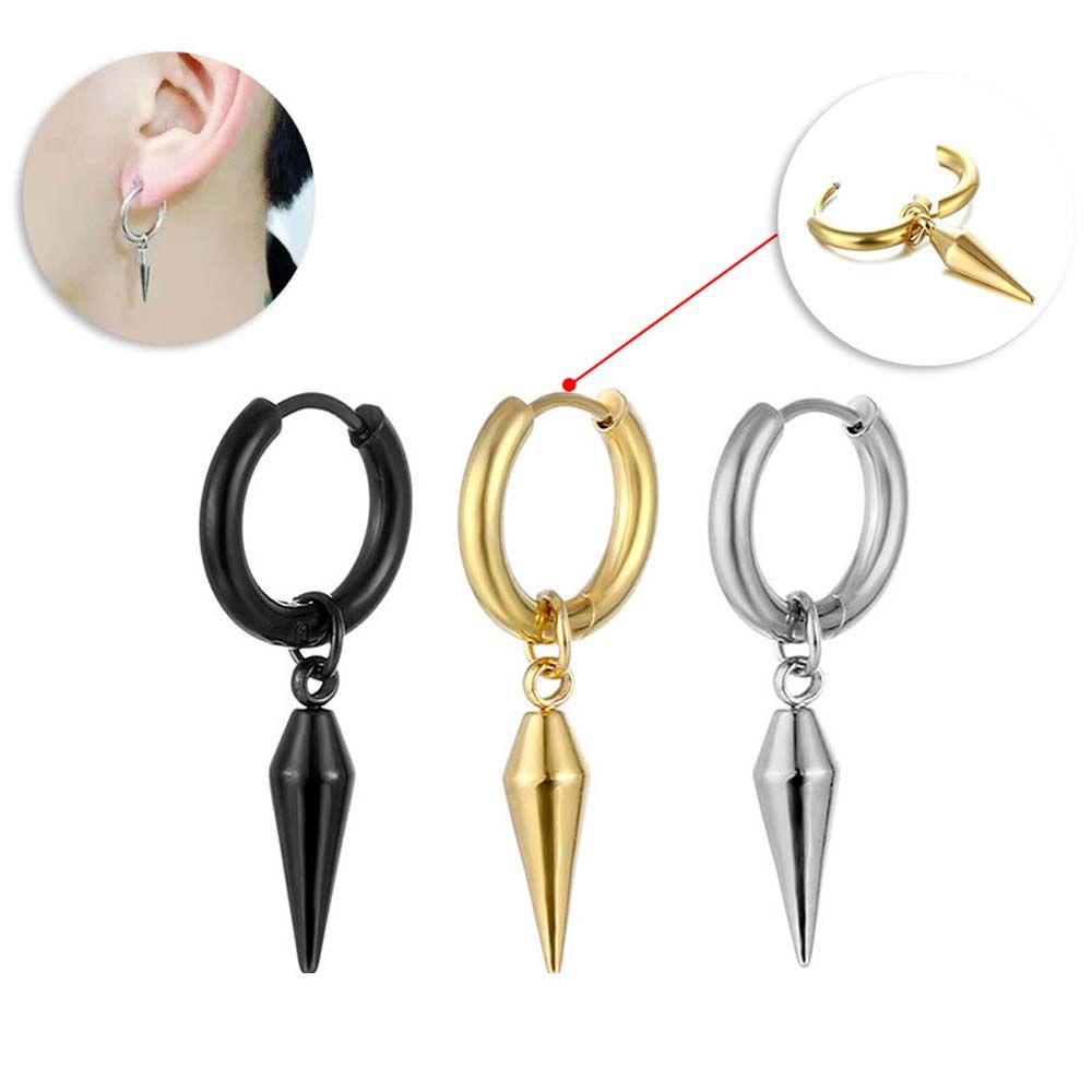 Khuyên Tai Tròn VANES1 Bằng Thép Không Gỉ Phong Cách Gothic Hàn Quốc