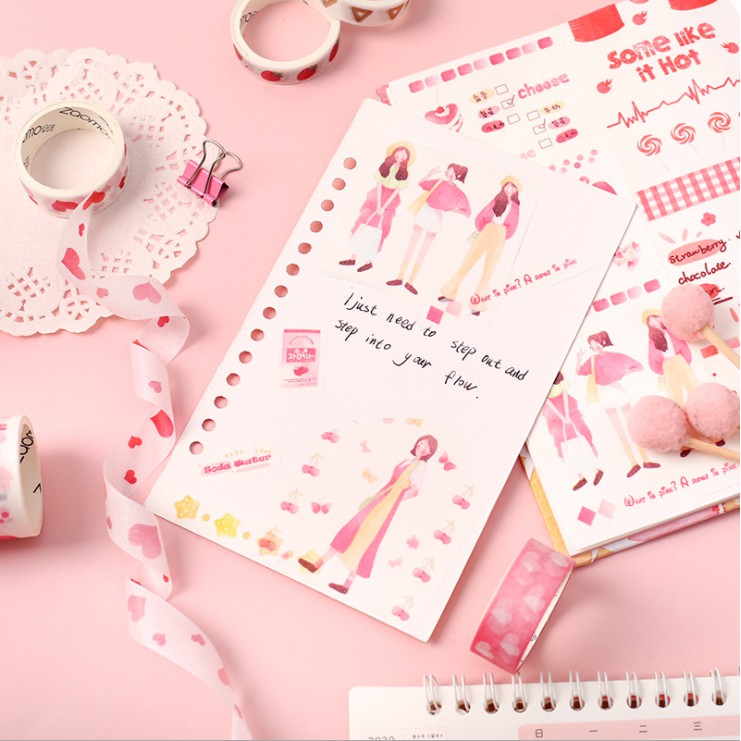 Set 6 cuộn băng keo washi tape xinh xắn ulzzang