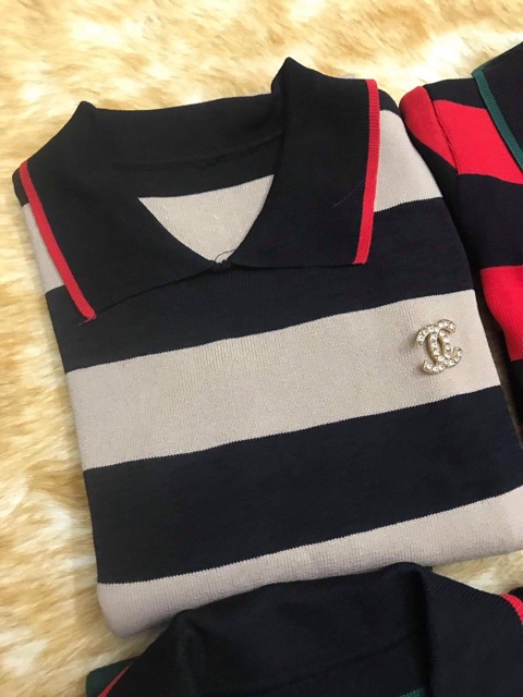 Váy len kẻ ngang cổ đức | BigBuy360 - bigbuy360.vn