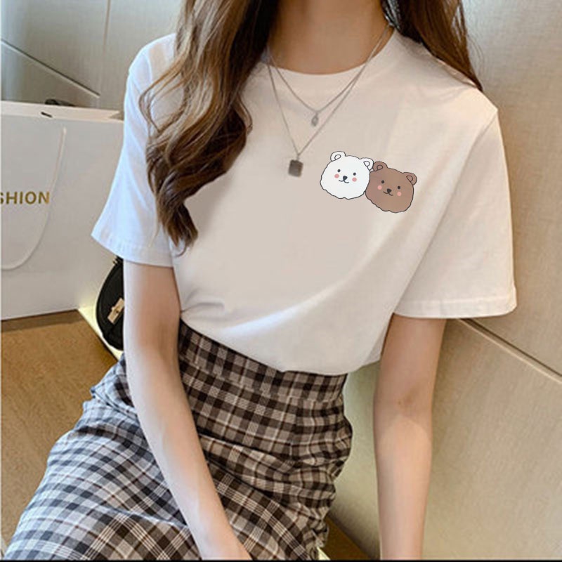 Korean version of loose fashion print trend short-sleeved T-shirt woman