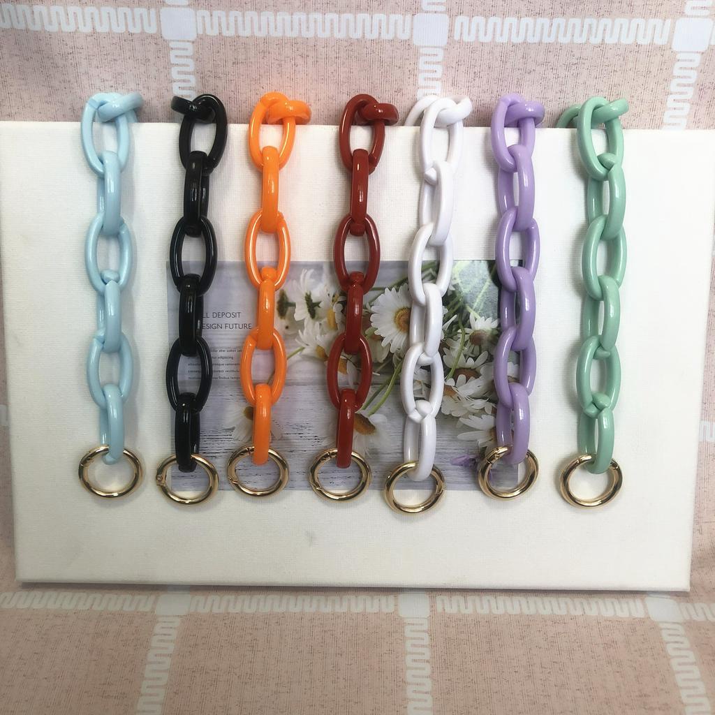 Dây Xích Đeo Túi Xách Bằng Nhựa Acrylic Thiết Kế Hình Học Phong Cách Hàn Quốc Cổ Điển Dễ Phối Đồ