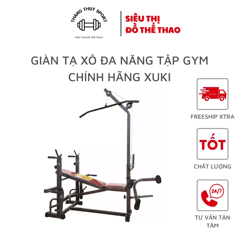 Giàn tạ ép xô đa năng tập gym chính hãng XUKI ,giàn tạ đa năng cao cấp tập cơ _thăngthuysport