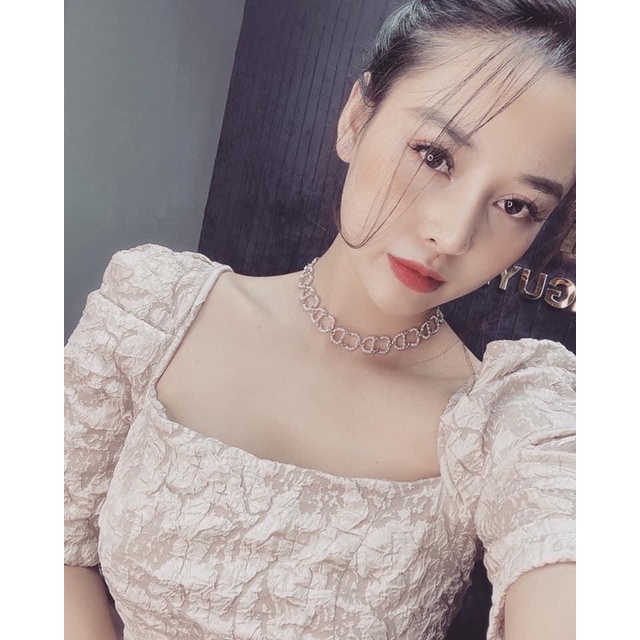 CHOKER / VÒNG CỔ HÃNG ĐÍNH NGỌC LI TI MẠ VÀNG SANG CHẢNH