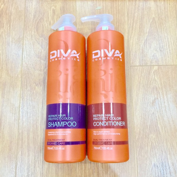 Dầu gội xả DIVA ORGANIC CARE phục hồi và bảo vệ màu nhuộm 750mlx2 ( New 2021 )