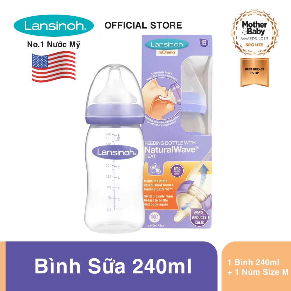 [Chính Hãng] Bình sữa Lansinoh đủ size (160ml, 240ml)....