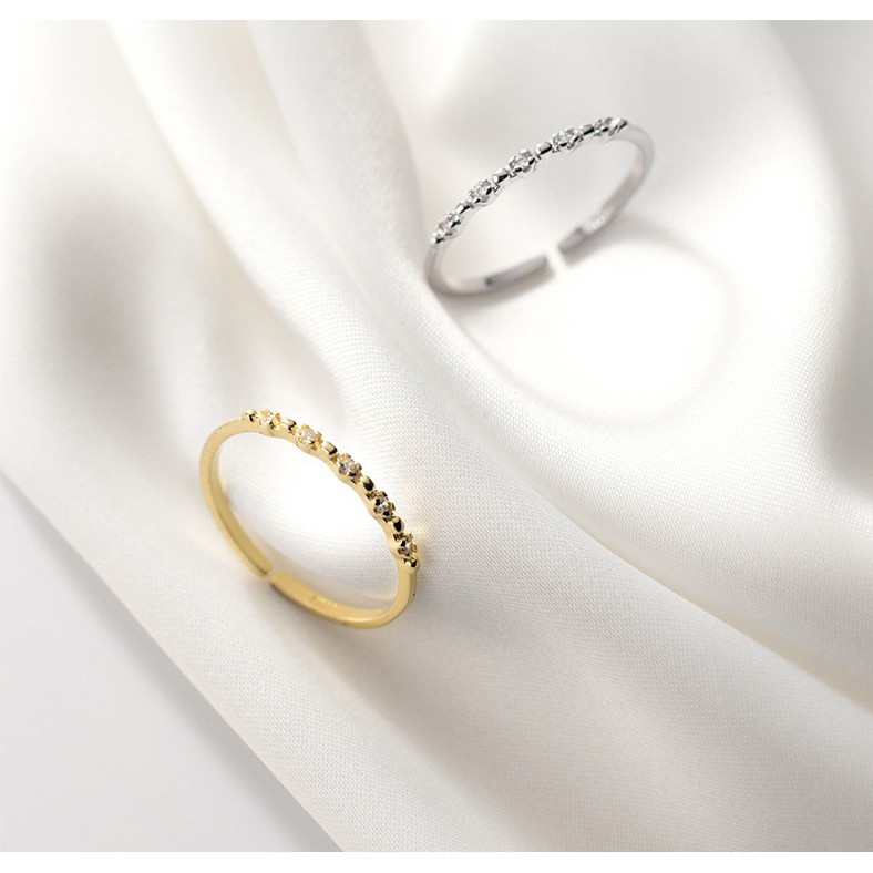 Nhẫn Bạc S925 Thanh Mảnh Đính Đá Freesize NLARJ7614. Nhẫn Bạc 925 Nữ 20Silver