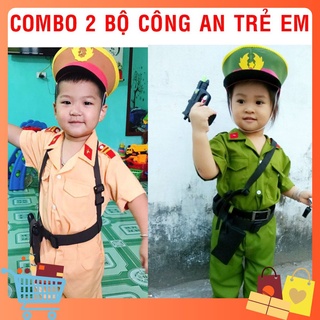 MIỄN SHIP - Combo 2 bộ quần áo công an giao thông và hình sự cho bé