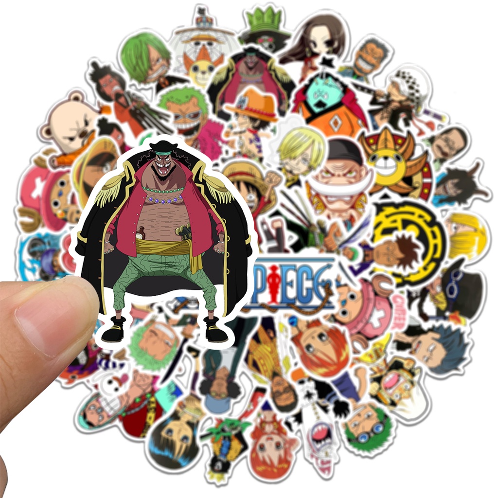 Bộ 10/50 Sticker Chống Thấm Nước Hình One Piece Dán Trang Trí