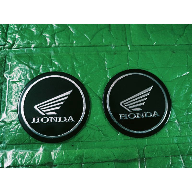 Bộ 2 lô gô nổi honda tròn 5cm màu đen nhập thái