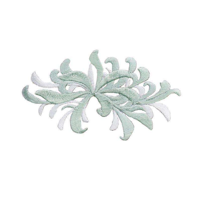 Miếng Dán Vải Thêu Hoa Hai Mặt Màu Xanh Lá Nhạt Phong Cách Trung Hoa