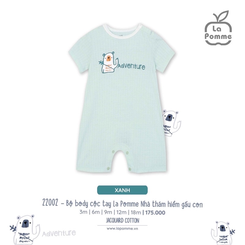 La Pomme Body cộc tay cho bé 6m-24m SS2022