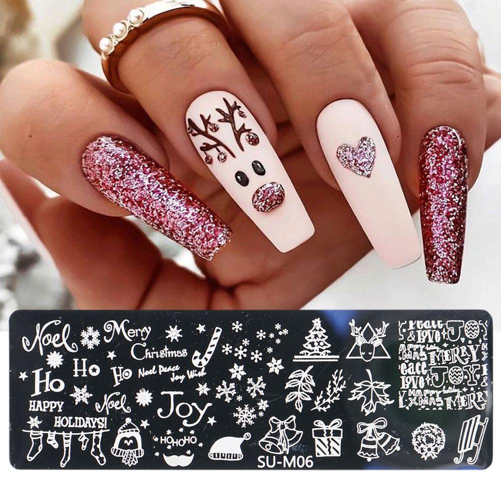 ME Set 1 / 6 Tấm Khuôn In Móng Tay Nghệ Thuật Hình Chim Cánh Cụt