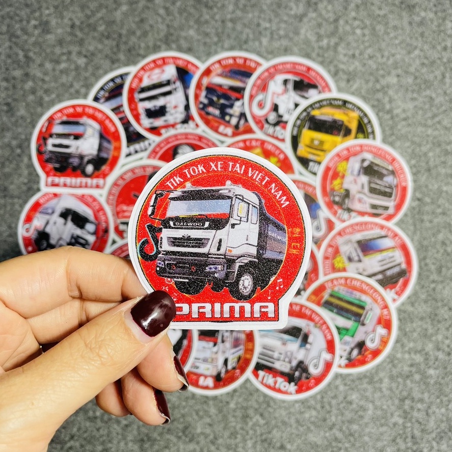 Combo Tem nhỏ các Hình xe tải, Con Ong, Michelin, Đi Yêu Nghề các loại
