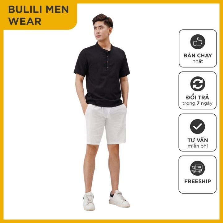 Áo Đũi Nam Cổ Tàu Ngắn Tay Đẹp Cao Cấp BULILI AD63