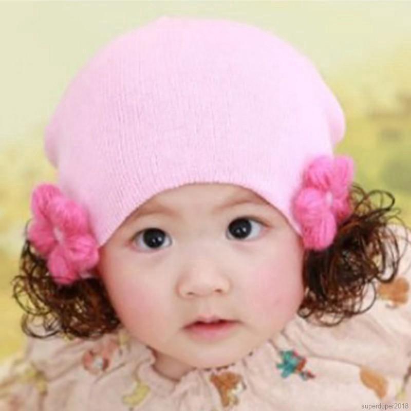 Mũ len thiết kế dễ thương cho bé gái sơ sinh