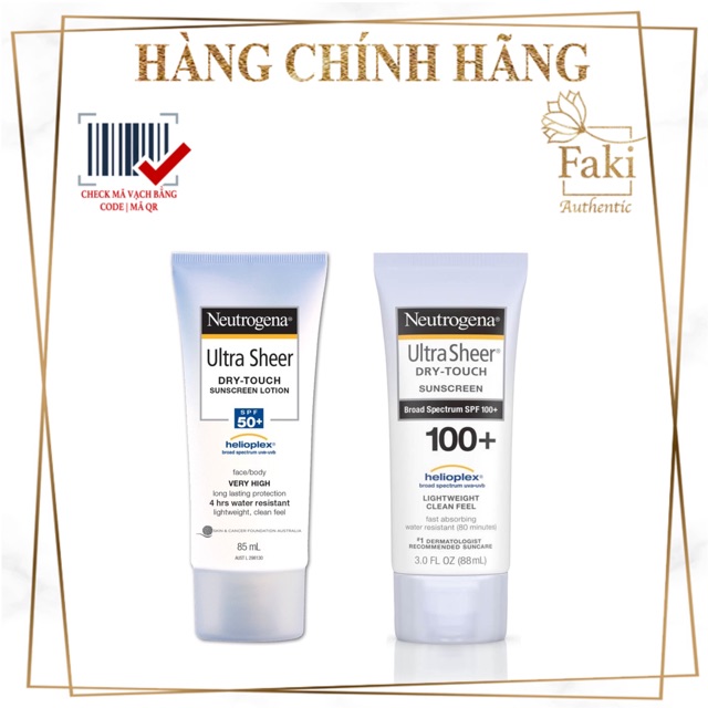 Kem chống nắng Neutrogena Ultra Sheer Dry Touch Spf 100- Kem chống nắng Neutrogena