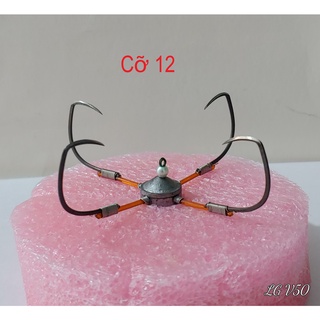 Bộ lưỡi câu mác - tứ, chì dán, cỡ lưỡi 10 - 12